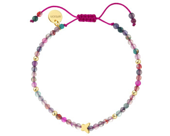 Gold-Plated Brass Bracelet with Agate