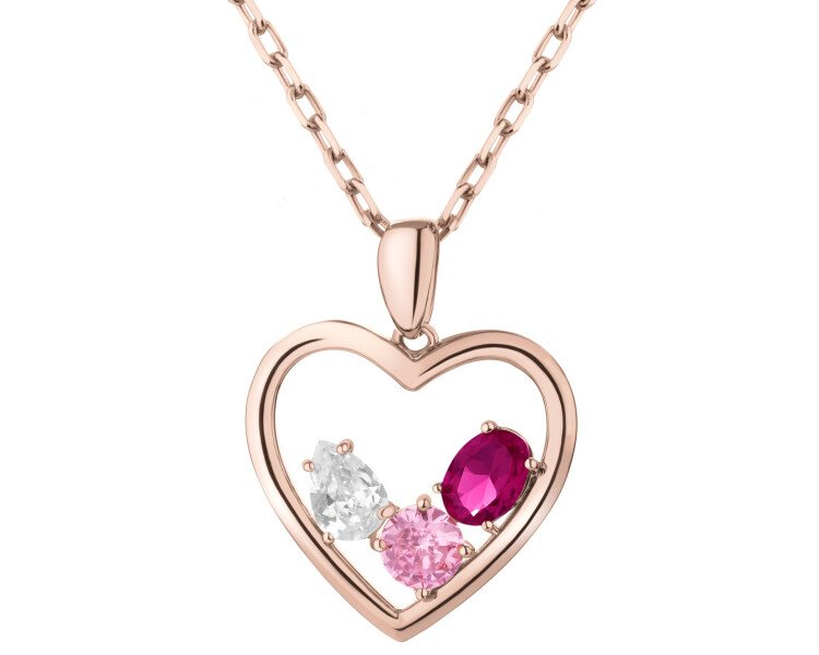 Gold-Plated Brass Necklace with Cubic Zirconia