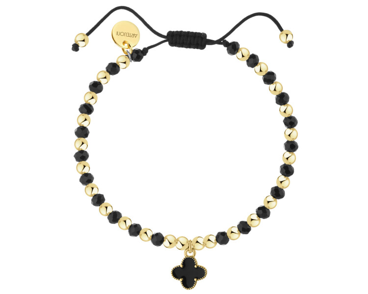 Gold-Plated Brass Bracelet with Glass