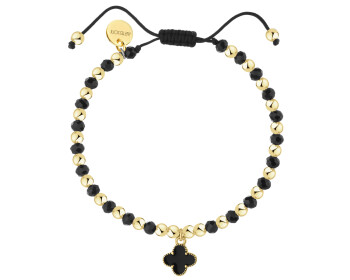 Gold-Plated Brass Bracelet with Glass