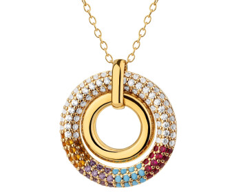 Gold-Plated Brass Necklace with Cubic Zirconia