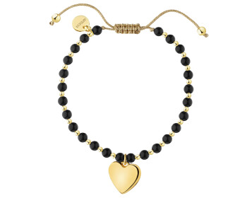 Gold-Plated Brass Bracelet with Agate