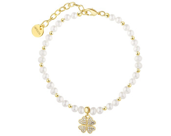 Gold-Plated Brass Bracelet with Cubic Zirconia