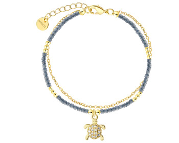 Gold-Plated Brass Bracelet with Cubic Zirconia