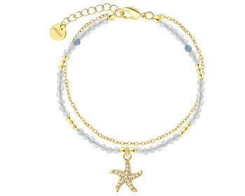 Gold-Plated Brass Bracelet with Cubic Zirconia