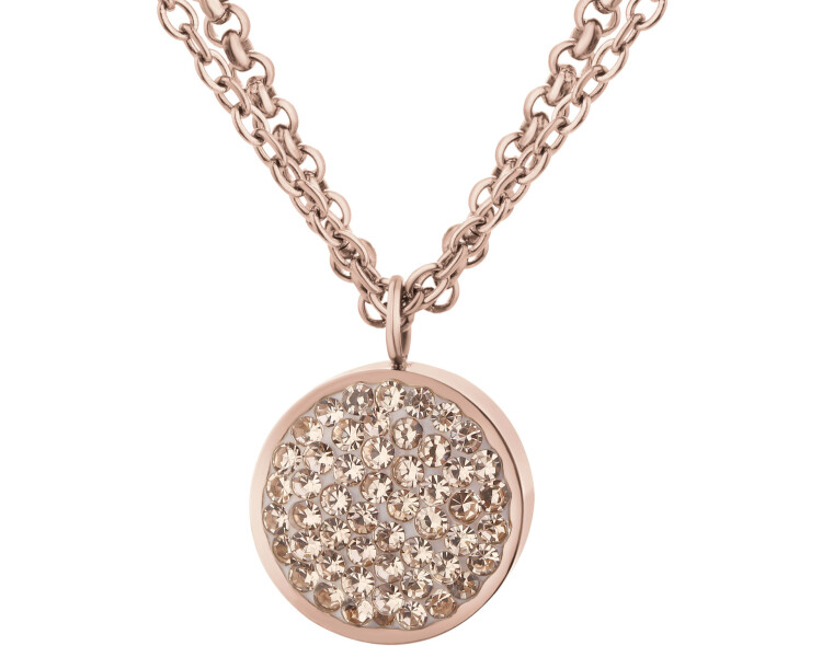 Náhrdelník z ušlechtilé oceli s krystaly