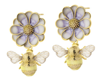 Gold-Plated Brass, Gold-Plated Silver Earrings 