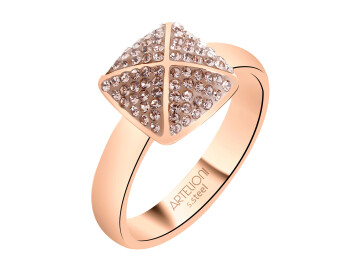 Stainless Steel Ring with Crystal