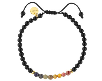 Gold-Plated Brass Bracelet with Jasper