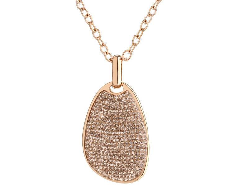 Náhrdelník z ušlechtilé oceli s krystaly