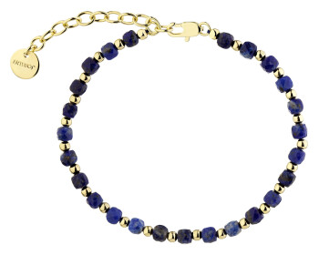 Gold-Plated Brass Bracelet with Lapis Lazuli