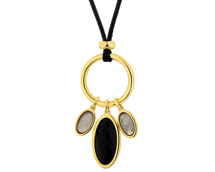 Gold-Plated Brass Necklace with Agate
