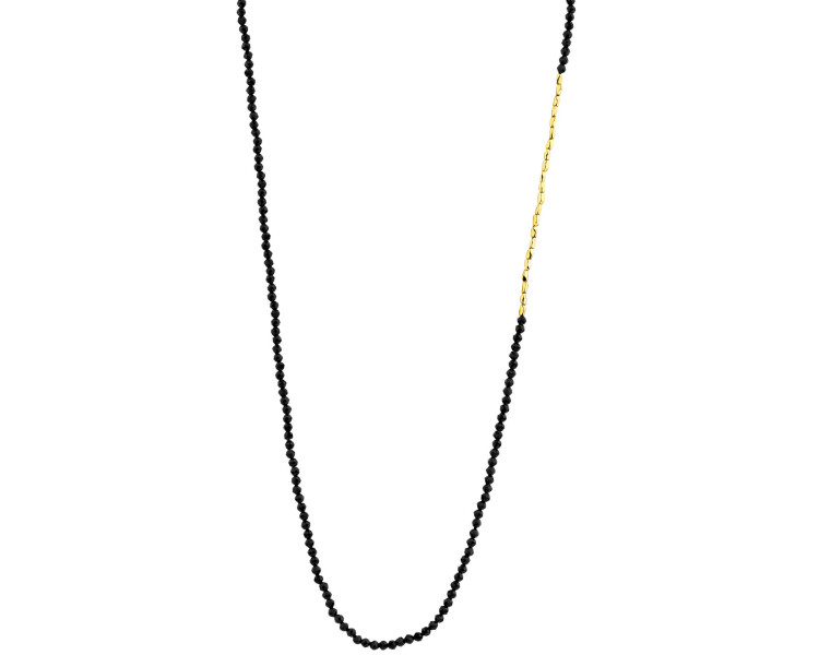 Gold-Plated Brass Necklace with Synthetic Spinel