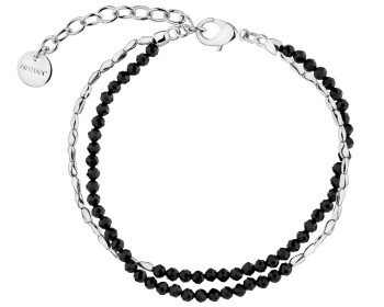 Rhodium-Plated Brass Bracelet with Synthetic Spinel