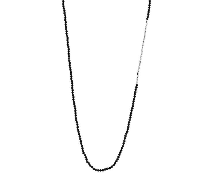 Rhodium-Plated Brass Necklace with Synthetic Spinel