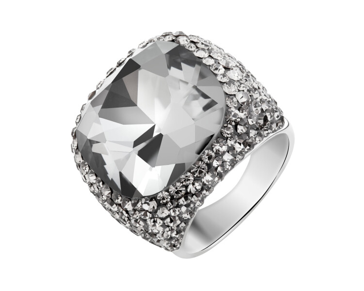 Stainless Steel Ring with Crystal