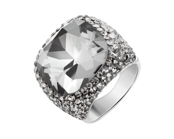 Stainless Steel Ring with Crystal