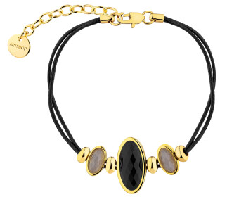Gold-Plated Brass Bracelet with Agate