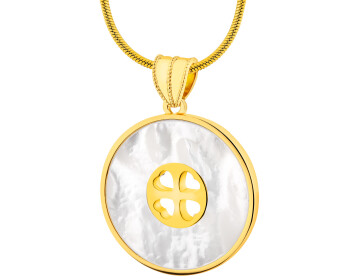 Gold-Plated Brass Necklace with Mother Of Pearl