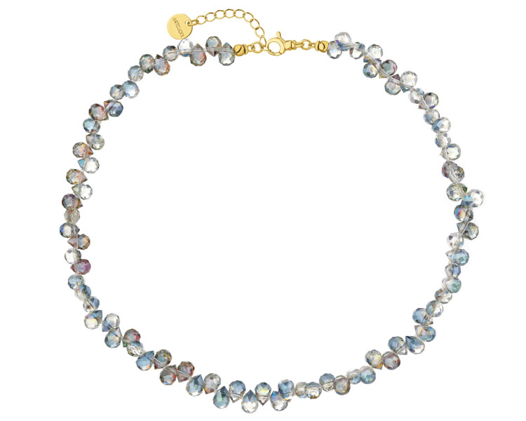 Gold-Plated Brass Necklace with Glass