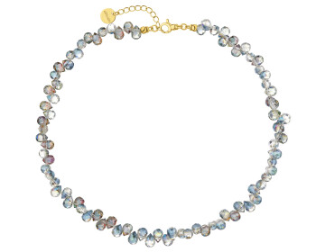 Gold-Plated Brass Necklace with Glass