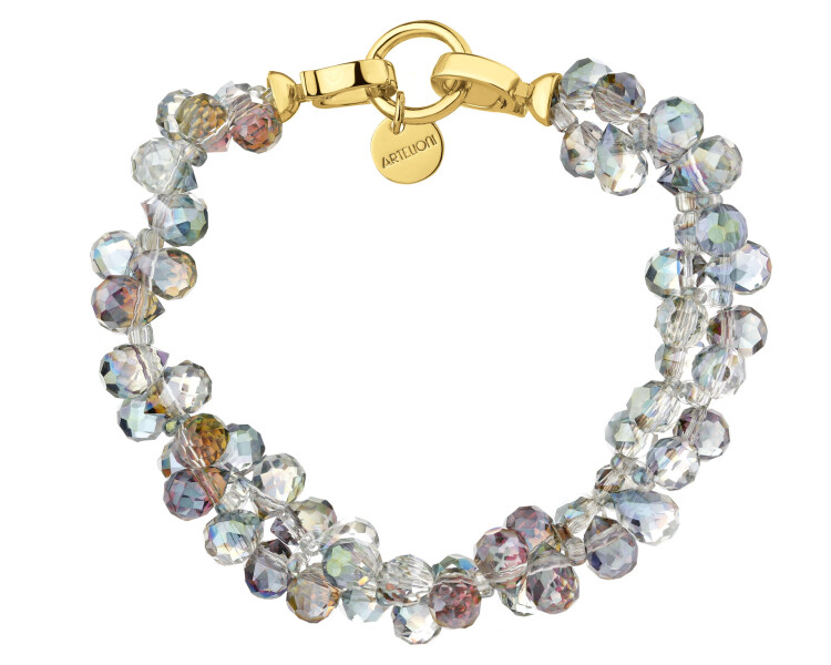 Gold-Plated Brass Bracelet with Glass