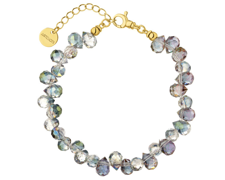 Gold-Plated Brass Bracelet with Glass