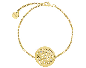 Gold-Plated Brass Bracelet with Cubic Zirconia