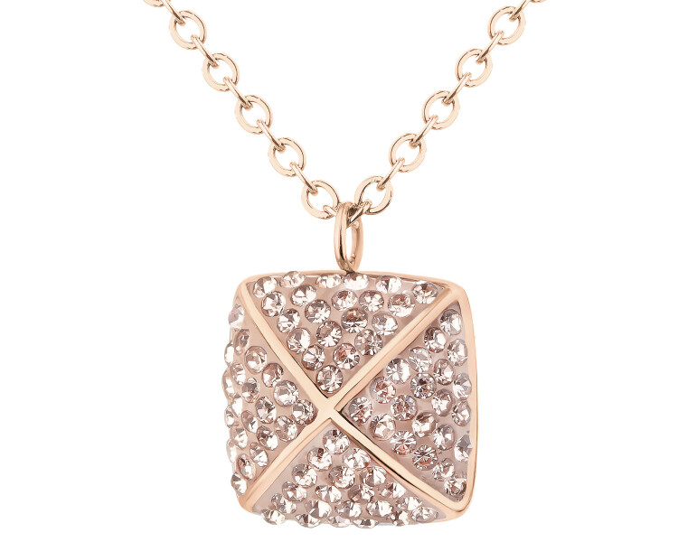 Stainless Steel Necklace with Crystal