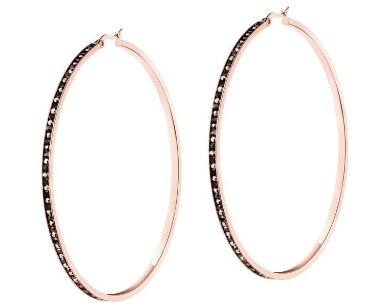 Náušnice z ušlechtilé oceli s markazity - kruhy