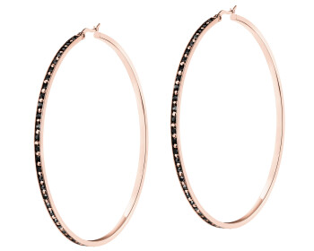 Stainless Steel Hoop Earring with Marcasite