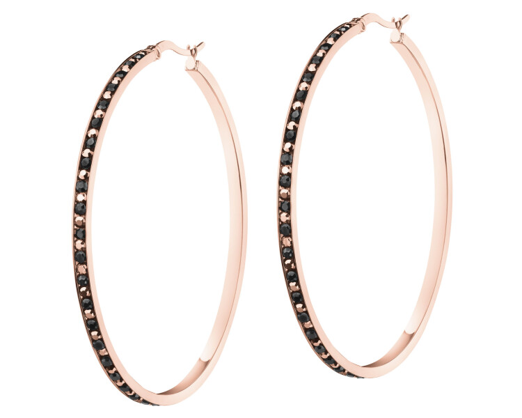 Náušnice z ušlechtilé oceli s markazity - kruhy