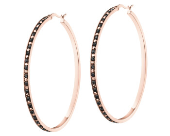 Stainless Steel Hoop Earring with Marcasite