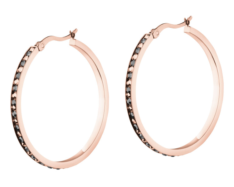 Stainless Steel Hoop Earring with Marcasite