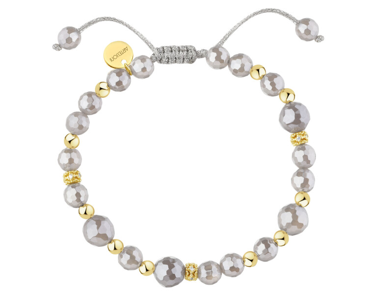 Gold-Plated Brass Bracelet with Agate