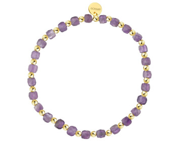Gold-Plated Brass Bracelet with Amethyst