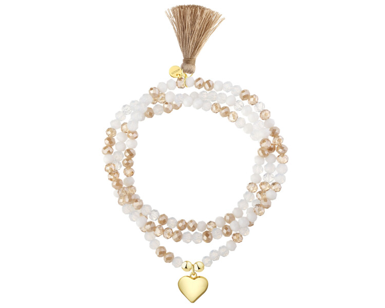 Gold-Plated Brass Bracelet with Glass