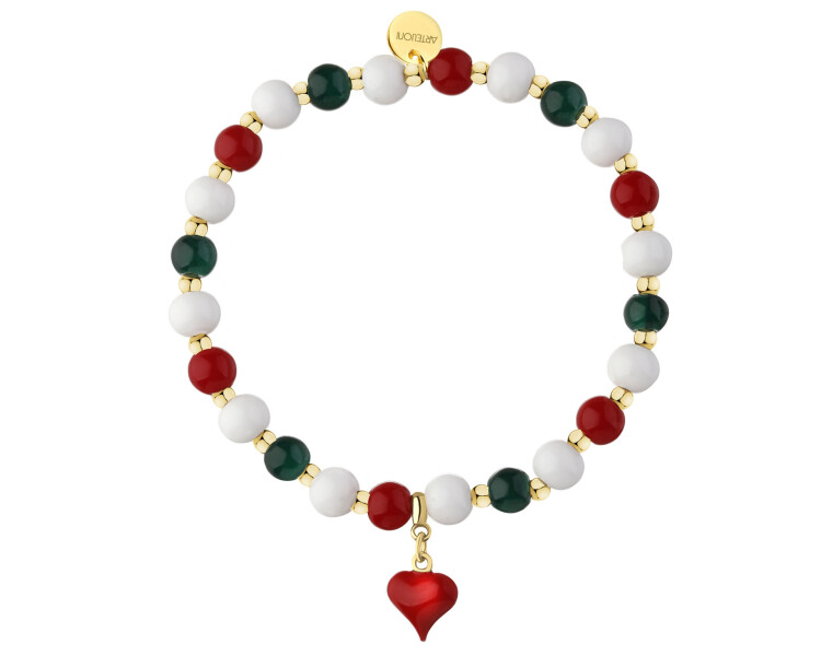 Gold-Plated Brass Bracelet with Jade