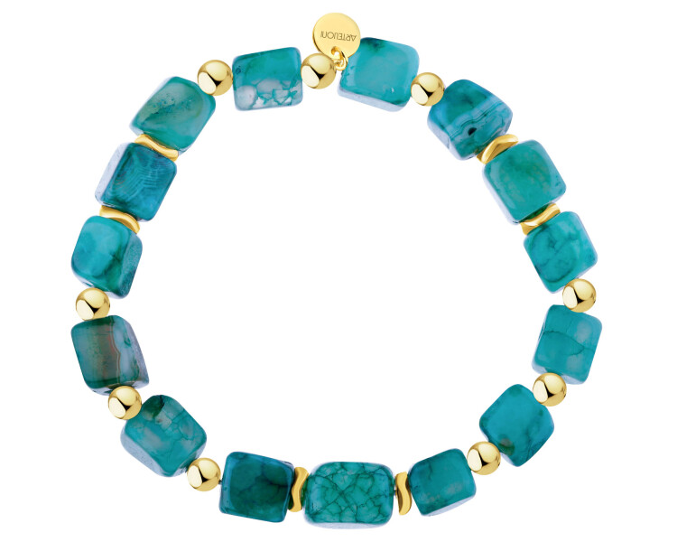 Gold-Plated Brass Bracelet with Agate