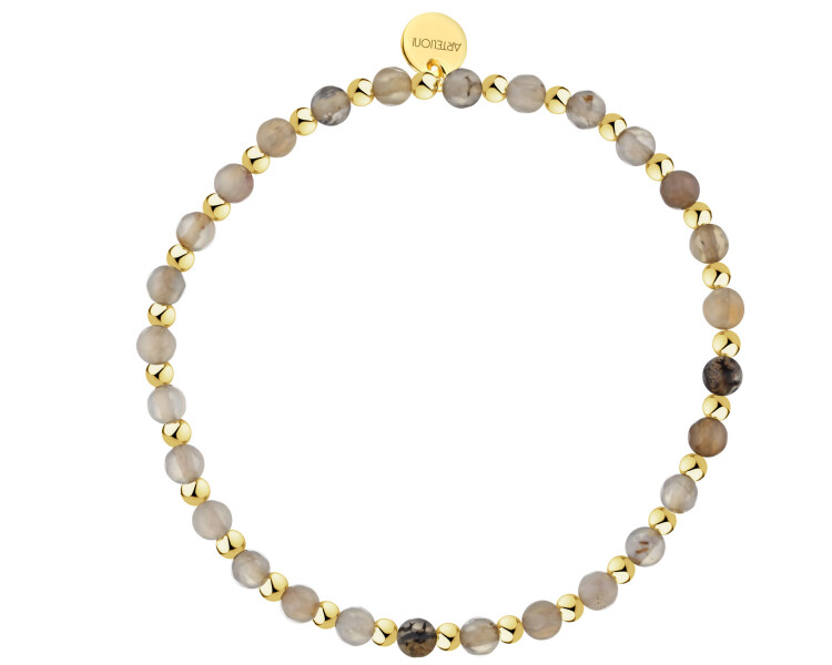 Gold-Plated Brass Bracelet with Jade