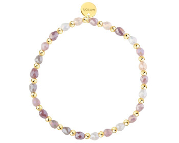 Gold-Plated Brass Bracelet with Jade