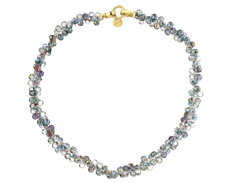 Gold-Plated Brass Bracelet with Glass