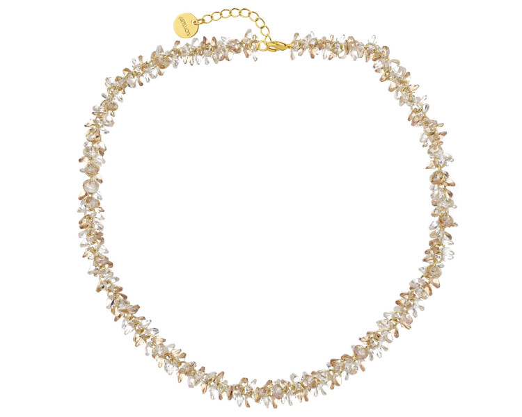 Gold-Plated Brass Necklace with Glass