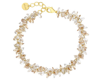 Gold-Plated Brass Bracelet with Glass