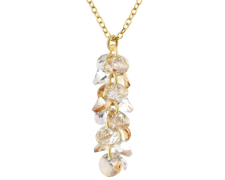 Gold-Plated Brass Necklace with Glass