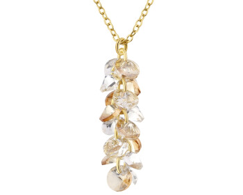 Gold-Plated Brass Necklace with Glass