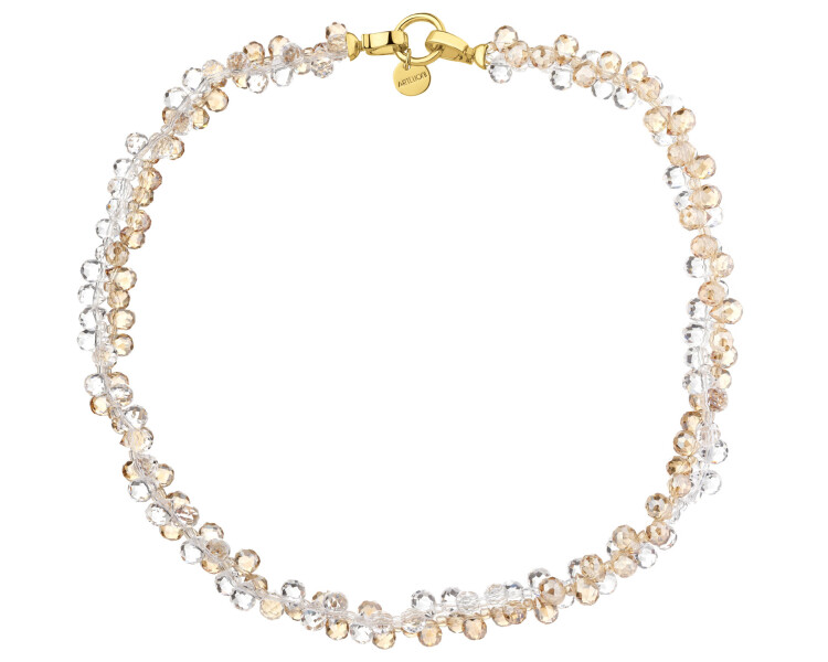 Gold-Plated Brass Necklace with Glass