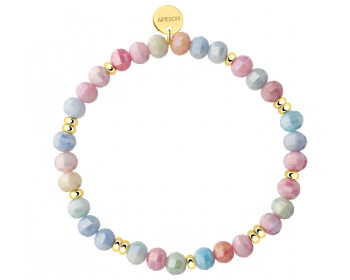 Gold-Plated Brass Bracelet with Glass