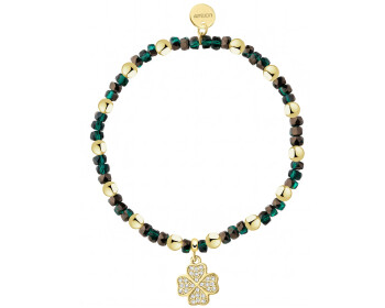 Gold-Plated Brass Bracelet with Cubic Zirconia