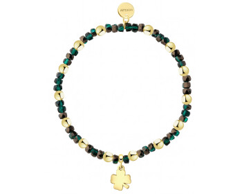 Gold-Plated Brass Bracelet with Glass